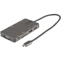 StarTech.com USB C Multiport Adapter - HDMI 4K 30Hz or VGA Travel Dock - 5Gbps USB 3.0 Hub (USB A / USB C Ports) - 100W Power Delivery - SD/Micro SD - GbE - 30cm Cable - USB C Mini Dock