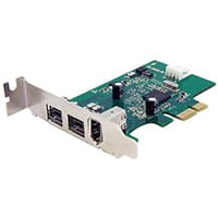 StarTech.com 3 Port 2b 1a Low Profile 1394 PCI Express FireWire Card Adapter, PCIe, IEEE 1394/Firewire, Green, CE, FCC, LSI/Agere - FW643, 0.8 Gbit/s