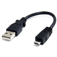 StarTech.com 6in Micro USB Cable - A to Micro B, 0.1524 m, USB A, Micro-USB B, Male/Male, 480 Mbit/s, Black