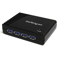 StarTech.com 4 Port Black SuperSpeed USB 3.0 Hub, USB 2.0 Type-B, USB 3.2 Gen 1 (3.1 Gen 1) Type-A, 5000 Mbit/s, Black, Plastic, Power