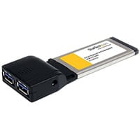 StarTech.com 2 Port ExpressCard SuperSpeed USB 3.0 Card Adapter with UASP Support, ExpressCard, USB 3.2 Gen 1 (3.1 Gen 1), Black, NEC uPD720200, 0 - 50 °C, -20 - 150 °C