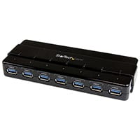 StarTech.com 7 port USB 3.0 hub - desktop, USB 3.2 Gen 1 (3.1 Gen 1) Type-B, USB 3.2 Gen 1 (3.1 Gen 1) Type-A, 5000 Mbit/s, Black, Plastic, 100 - 240 V