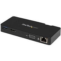 StarTech USB 3.0 Docking Station for Notebook/Tablet PC, Black Colour, VGA, Network, USB, HDMI Multiple Ports for ultimate connectivity, the travel dock is perfect on-the-go accessory for Laptop