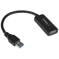 StarTech.com USB 3.0 to VGA Adapter - On-Board Driver Installation - 1920x1200, 3.2 Gen 1 (3.1 Gen 1), USB Type-A, VGA (D-Sub) output, 1920 x 1200 pixels