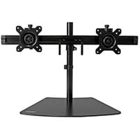StarTech.com Dual-Monitor Stand - Horizontal - Black, Freestanding, 8 kg, 61 cm (24 Inches), 100 x 100 mm, Height adjustment, Black