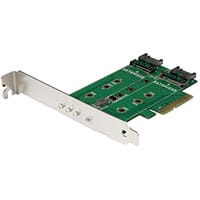 StarTech.com 3-Port M.2 SSD (NGFF) Adapter Card - 1 x PCIe (NVMe) M.2, 2 x SATA III M.2 - PCIe 3.0, PCIe, M.2,SATA, Full-height / Low-profile, PCIe 3.0, 50000 h, CE, FCC, TAA, REACH