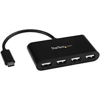 StarTech.com 4-Port USB-C Hub - Mini Hub - USB-C to 4x USB-A - USB 2.0, USB 2.0 Type-C, USB 2.0, 480 Mbit/s, Black, Plastic, 0.16 m