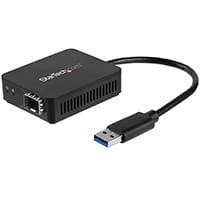StarTech.com US1GA30SFP, Wired, USB, Fiber, 1000 Mbit/s, Black
