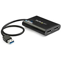 StarTech.com USB 3.0 to Dual DisplayPort Adapter - 4K 60Hz, 3.2 Gen 1 (3.1 Gen 1), USB Type-A, DisplayPort output, 4096 x 2160 pixels
