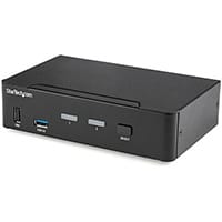StarTech.com 2 Port DisplayPort KVM Switch - 4K 60Hz - Single Display - Dual Port UHD DP 1.2 USB KVM Switch with Integrated USB 3.0 Hub & Audio - Dell HP Apple Lenovo - TAA Compliant, 3840 x 2160 pixels, 4K Ultra HD, 18 W, Black