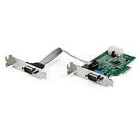 StarTech.com 2-port PCI Express RS232 Serial Adapter Card - PCIe RS232 Serial Host Controller Card - PCIe to Serial DB9 - 16950 UART - Low Profile Expansion Card - Windows & Linux, Mini PCI Express, Serial, PCIe 1.1, RS-232, 222366 h, REACH, CE, FCC
