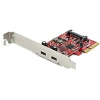 StarTech.com 2-port 10Gbps USB C PCIe Card - USB 3.1 Gen 2 Type-C PCI Express Host Controller Add-On Card - Expansion Card - USB 3.2 Gen 2x1 PCIe Adapter 15W/port - Windows, macOS, Linux, PCIe, USB 3.2 Gen 1 (3.1 Gen 1), Full-height / Low-profile, PCIe 3.