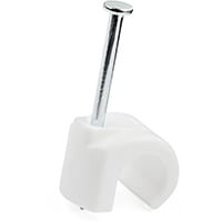 StarTech.com 100 Pack Large Cable Clips with Nail - Reusable - Nail-in Clamps - Wire Holding Clips - Ethernet Cord/AV/Coax Cable Fasteners - Brick/Drywall Mounting Cable Tacks - White - TAA, Cable clip, Polyethylene (PE), Steel, White