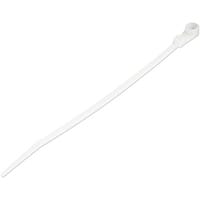 StarTech.com 6 Inches(15cm) Cable Ties with Mounting Hole - 1/8 Inches(3mm) wide, 1-1/2 Inches(40mm) Bundle Dia. 40lb(18kg) Tensile Strength, Nylon 66 Self Locking Ties w/Screw Hole, UL Listed, 100 Pack, Releasable cable tie, Nylon, Plastic, White, 4 cm,