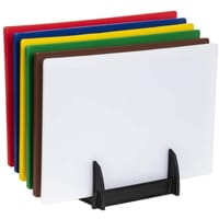 Hygiplas Low Density Chopping Board Set with Rack (Set of 6)