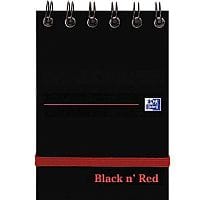 A7 Wirebound Glossy Hardback Notebook 144 Pages Black n Red