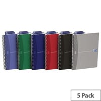 Oxford Office Wirebound Notebook Soft Cover A5 Assorted Pack of 5