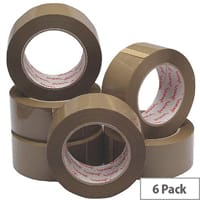 Polypropylene Packaging Tape 50mm x 132m Brown (6 Pack)