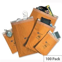 Jiffy Padded Mail Bags, Gold, Size 1, 165x280mm (Pack of 100) - Secure and Eco-Friendly Mailing Solution