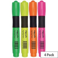 Ergo Bright Highlighter Pens Assorted Colours Pack of 4 JN69980