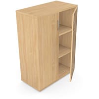 Medium Cupboard with Lockable Doors & Adjustable Shelves W800xD420XH1130mm 18mm Panel Beech - Universal Storage Can Be Used Alone Or Accompany The Switch Komo or Ashford Ranges
