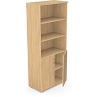 Tall Cupboard Part-Open Lockable Bottom Doors & Adjustable Shelves W800xD420xH1850mm 18mm Panel Beech - Universal Storage Can Be Used Alone Or Accompany The Switch Komo or Ashford Ranges
