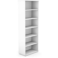 Tall Bookcase with Adjustable Shelves and Floor-leveller Feet W800xD420xH2210mm 18mm Panel White - Universal Storage Can Be Used Alone Or Accompany The Switch Komo or Ashford Ranges