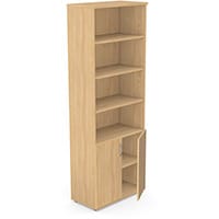 Tall Cupboard Part-Open Lockable Bottom Doors & Adjustable Shelves W800xD420xH2210mm 18mm Panel Beech - Universal Storage Can Be Used Alone Or Accompany The Switch Komo or Ashford Ranges