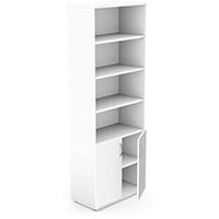 Tall Cupboard Part-Open Lockable Bottom Doors & Adjustable Shelves W800xD420xH2210mm 18mm Panel White - Universal Storage Can Be Used Alone Or Accompany The Switch Komo or Ashford Ranges