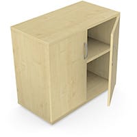 Low Cupboard with Lockable Doors & Adjustable Shelf W800xD420xH725mm 18mm Panel Maple - Universal Storage Can Be Used Alone Or Accompany The Switch Komo or Ashford Ranges