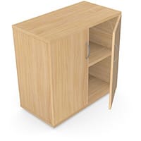 Low Cupboard with Lockable Doors & Adjustable Shelf W800xD420xH770mm 18mm Panel Beech - Universal Storage Can Be Used Alone Or Accompany The Switch Komo or Ashford Ranges