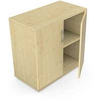 Low Cupboard with Lockable Doors & Adjustable Shelf W800xD420xH770mm 18mm Panel Maple - Universal Storage Can Be Used Alone Or Accompany The Switch Komo or Ashford Ranges