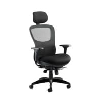 Stealth Shadow 24 Hour Posture Office Chair - Mesh Back - Airmesh Seat - Adjustable Lumbar Support - Seat Slide - Adjustable Arms - Headrest - Weight Tolerance 170kg - Black