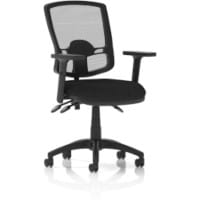 Eclipse Plus III Deluxe Medium Mesh Back Task Operator Office Chair with Height Adjustable Arms in BLACK FABRIC