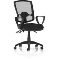 Eclipse Plus III Deluxe Medium Mesh Back Task Operator Office Chair with Loop Arms in BLACK FABRIC