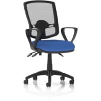 Eclipse Plus III Deluxe Medium Mesh Back Task Operator Office Chair with Loop Arms in BLUE FABRIC