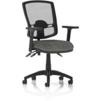 Eclipse Plus III Deluxe Medium Mesh Back Task Operator Office Chair with Height Adjustable Arms in CHARCOAL FABRIC