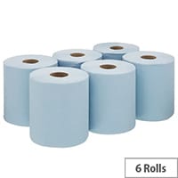 Wypall Pack of 6 L10 Food & Hygiene Centrefeed Blue 7255