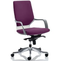 Xenon Executive Office Chair White Frame Medium Back Purple Seat