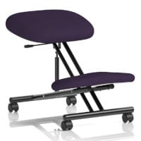 Ergonomic Posture Kneeling Chair Stool On Castors Seat Height Adjustment Black Frame & Tansy Purple Fabric Seat