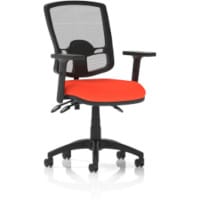 Eclipse Plus III Deluxe Medium Mesh Back Task Operator Office Chair with Height Adjustable Arms in TABASCO ORANGE