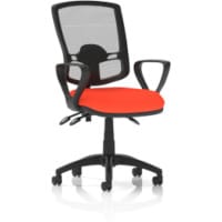Eclipse Plus III Deluxe Medium Mesh Back Task Operator Office Chair with Loop Arms in TABASCO ORANGE