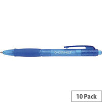 Retractable Ballpoint Pen Blue Pack of 10 Q-Connect 