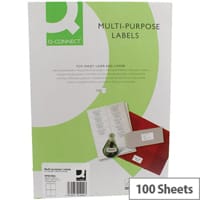 Q-Connect Copier Labels 105x148mm 4 per A4 Sheet Butt Cut Pack of 100 White