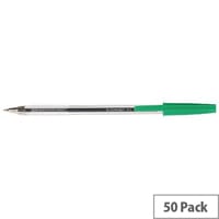 Ballpoint Pen Medium Green Pack 50 Q-Connect