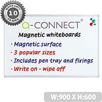 Q-Connect Aluminium Magnetic Whiteboard 900x600mm