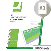 Q-Connect Copier Paper A3 80gsm White Ream of 500 Sheets