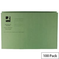 Q-Connect Green Square Cut Folder Medium Weight 250gsm Foolscap Pack of 100