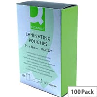 Q-Connect Credit Card Size Laminating Pouches - 125 Microns, Glossy Pack Of 100,Waterproof & Tear proof.