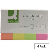Q-Connect Quick Tabs 20x50mm Neon Pack of 4x50 KF01226